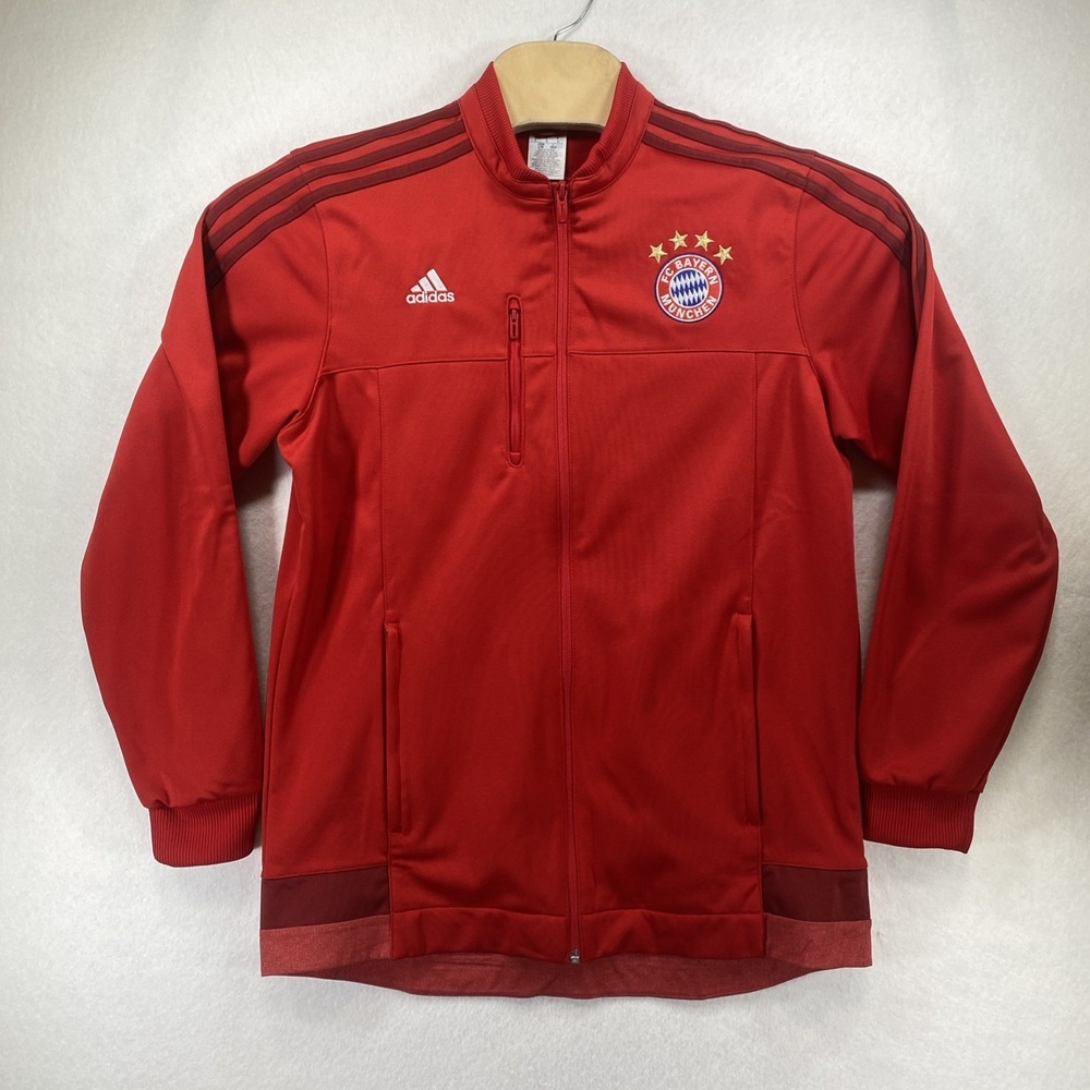 New adidas FC Bayern Munich Red Anthem Track Jacket 2015-16 Men's Size L NWT C62